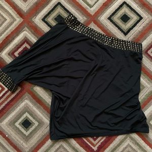 Black one shoulder top